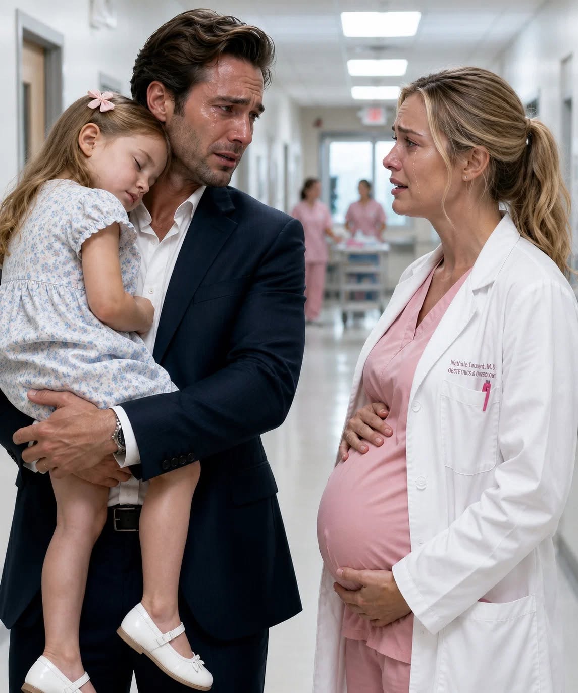 Il mio ex compagno si precipitò al pronto soccorso con sua figlia ferita in braccio, solo per ritrovarsi faccia a faccia con me: la dottoressa che aveva lasciato mesi prima. Quello che non si aspettava era di trovarmi incinta di sette mesi, con in grembo il bambino di cui ignorava l’esistenza.  Non crollai. Non lasciai trasparire le mie emozioni.  “Sono la dottoressa Adelaide”, dissi con tono professionale, ignorando il modo in cui i suoi occhi si posarono immediatamente sul mio ventre.  Ma poche ore dopo, quando sua figlia sussurrò a bassa voce una semplice frase, il suo viso impallidì.  La notte in cui Elias irruppe nel pronto soccorso con sua figlia ferita in braccio, si aspettava confusione, medici che si muovevano velocemente, moduli da firmare e forse brutte notizie.  Quello che non si aspettava era di vedere me.  E di certo non si aspettava di trovarmi lì, sotto le luci intense dell’ospedale, visibilmente incinta, con una mano appoggiata protettivamente sul bambino che cresceva dentro di me.  Per un breve istante, il tempo sembrò fermarsi.  Ero in piedi fuori dalla Sala Traumatologica Due con lo stetoscopio al collo, i capelli raccolti in una coda di cavallo frettolosa. Mesi di dolore in silenzio mi avevano insegnato a mantenere la calma. La formazione medica mi aveva preparato alle emergenze, alle famiglie spaventate e alle situazioni difficili.  Ma niente mi aveva preparato a rivedere Elias.  “Papà, mi fa male il braccio”, sussurrò la bambina dalla barella.  Il suo costoso abito era stropicciato. La cravatta era allentata. Il suo aspetto curato era sparito, sostituito da pura preoccupazione.  Per la prima volta, sembrava meno un uomo d’affari di successo e più un padre spaventato all’idea di perdere qualcosa di prezioso.  Feci un respiro profondo.  “Sono la dottoressa Adelaide”, dissi dolcemente. “E tu come ti chiami, tesoro?”  La bambina sbatté le palpebre tra le lacrime.  “Sophie.”  “Cosa è successo, Sophie?”  “Sono caduta dalle sbarre.”  “A scuola?”  Annuì.   «Papà si è spaventato molto.»  Ho quasi reagito all’ironia. Elias aveva sempre faticato a esprimere i suoi sentimenti, eppure eccolo lì, tremante perché sua figlia si era fatta male.  Mi sono avvicinata.  «Ti visiterò attentamente, va bene? Fammi sapere se senti qualcosa di strano.»  «Va bene.»  Poi finalmente l’ho guardato.  «Signore, per favore, ci dia un po’ di spazio mentre la visitiamo.»  I nostri sguardi si sono incrociati.  Sei mesi sono svaniti in un istante.  Prima è apparsa la consapevolezza.  Poi la sorpresa.  Poi il suo sguardo si è posato sul mio stomaco.  La sua espressione è cambiata all’istante.  «Adelaide», ha detto a bassa voce.  Non Dottoressa.  Adelaide.  Il modo in cui pronunciava il mio nome nei giorni più tranquilli e felici, quando credevo ancora che avessimo un futuro insieme.  Ho distolto lo sguardo.  «Facciamo una radiografia al braccio e i soliti controlli», dissi all’infermiera.  L’équipe si mosse efficientemente intorno a noi.  Esaminai Sophie con attenzione, tenendo le mani ferme e la voce calma.  Ma sentivo ancora lo sguardo di Elias.  Sapevo esattamente cosa stesse pensando.  Settimo mese di gravidanza.  Sei mesi dalla nostra separazione.  Sei mesi da quel pomeriggio piovoso in cui mi ero presentata in cucina e gli avevo fatto una domanda che avevo evitato per troppo tempo.  «Mi ami, Elias?»  Non aveva saputo cosa rispondere.  Invece, aveva ammesso di non sapere come costruire la vita che desideravo.  Così me ne andai.  Qualche settimana dopo, in piedi da sola nel mio bagno con un test di gravidanza positivo in mano, mi resi conto che non avrei ricominciato da capo da sola.  «Dottoressa Adelaide?»  La voce di Sophie mi riportò indietro.  «Sì, tesoro?»  «Sei davvero carina.»  Sorrisi.  “Grazie.”  I suoi occhi si posarono sul mio ventre.  “Aspetti un bambino?”  “Sì.”  “È fantastico,” disse. “Ho sempre desiderato una sorellina.”  Dietro di me, sentii Elias trattenere il respiro.  Nessuno se ne accorse.  Io sì.  Un tempo, conoscevo ogni suo cambiamento di espressione.  Per fortuna, le ecografie di Sophie non mostrarono nulla di grave. Una piccola frattura al polso e una notte di osservazione furono tutto ciò di cui aveva bisogno.  A tarda sera, si stava riposando tranquillamente al piano di sopra.  L’emergenza era finita.  Il silenzio che seguì fu molto più complicato.  Trovai Elias in piedi da solo in una sala di consultazione, a fissare fuori dalla finestra.  “Sophie sta bene,” dissi.  Si voltò lentamente.  “Il bambino è mio?”  La domanda era carica di una vulnerabilità che non gli avevo mai sentito prima.  Senza pensarci, mi portai una mano allo stomaco.  “Tua figlia ha bisogno della tua attenzione in questo momento”, risposi. “Concentrati su di lei.”  “Adelaide…”  “No.”  La mia voce tremava nonostante cercassi di mantenere la calma.  “Non puoi permetterti di fare questa conversazione dopo essere sparita per sei mesi.”  Il rimpianto gli attraversò il volto.  “Non lo sapevo.”  “Non hai mai cercato di scoprirlo.”  “Pensavo volessi prendere le distanze.”  “Volevo che scegliessi noi.”  Le parole mi uscirono di bocca prima che potessi fermarle.  Sembrava devastato.  “Avevo paura”, ammise.  “Sì”, dissi a bassa voce.  “Possiamo parlare?”  “Alcune conversazioni arrivano troppo tardi.”  Poi me ne andai.  Ore dopo, ero seduta da sola nella mensa dell’ospedale, a fissare una tazza di caffè ormai fredda.  Fuori, le luci della città scintillavano contro il cielo notturno.  Il mio telefono vibrò.  Un messaggio da Elias.  Il mio cuore si strinse.
