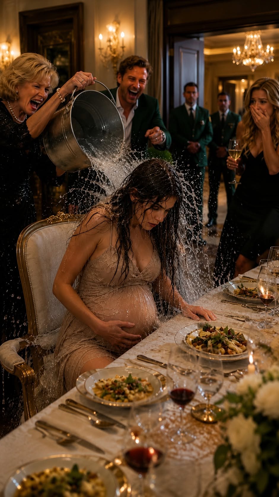 Non ho mai rivelato al mio ex marito né alla sua ricca famiglia di essere la proprietaria occulta dell’enorme conglomerato in cui lavoravano tutti. Per loro, non ero altro che la “povera donna incinta” che sopportavano per obbligo e convenienza.  Quella sera, durante una cena di famiglia, la mia ex suocera, Diane, decise di fare uno spettacolo.  Senza preavviso, sollevò un secchio pieno di acqua gelida e torbida e me lo rovesciò addosso.  Il liquido mi inzuppò dalla testa ai piedi.  “Beh, guarda il lato positivo”, disse con un sorriso crudele. “Almeno ora sei pulita.”  Scoppiarono quasi subito delle risate.  Brendan rise come se avesse appena sentito la barzelletta più divertente della sua vita.  Jessica, la sua nuova compagna, riuscì a stento a trattenere una risatina.  Io rimasi immobile.  L’acqua mi colava tra i capelli, mi inzuppò il vestito e mi gocciolava sulle mani.  Si aspettavano che scoppiassi in lacrime.  Che implorassi rispetto.  Che scappassi via, sconfitta e piena di vergogna.  Ma accadde esattamente il contrario.  Una calma assoluta si diffuse dentro di me.  Una calma gelida.  Precisa.  Indistruttibile.  Presi il telefono dalla borsa e mandai un breve messaggio.  Tre parole.  “Avviare il Protocollo 7.”  Dieci minuti dopo, coloro che mi avevano derisa avrebbero scoperto il vero prezzo della loro crudeltà.  “Wow, che sfortunato incidente”, commentò Diane con un’espressione che lasciava intendere che non provava alcun rimorso.  Il freddo fece muovere con forza mia figlia nel mio grembo.  “Ammettilo”, continuò, alzando il bicchiere. “Ora stai meglio.”  Brendan rise di nuovo.  Jessica guardò le mie scarpe fradice e disse con disprezzo:  «Qualcuno dovrebbe procurarle un vecchio asciugamano. Non voglio che rovini le tovaglie.»  Le gocce caddero su un elegante tappeto persiano.  Un tappeto che avevo commissionato io stessa anni prima, durante la ristrutturazione della sede centrale dell’azienda.  Feci un respiro profondo.  Non per me.  Per mia figlia.  Jessica scoppiò di nuovo a ridere.  «Chi stai chiamando? Un centro di accoglienza? È domenica, tesoro.»  «Brendan», intervenne Diane, versandosi un altro bicchiere di vino, «dalle i soldi per il taxi e assicurati che sparisca.»  Non risposi.  Cercai un contatto sul telefono.  «Arthur – Consulente Legale.»  Rispose immediatamente.  «Cassidy? Che succede? Stai bene?»  Fissai lo sguardo su Brendan.  «No. Attivate immediatamente il Protocollo 7.»  Il silenzio che seguì fu breve, ma significativo.  Arthur conosceva perfettamente le implicazioni di quell’ordine.  “Cassidy… se lo faccio, i Morrison potrebbero perdere assolutamente tutto.”  “L’hanno già perso”, risposi con calma, posando il telefono sul tavolo. “Procedi.”  Brendan aggrottò la fronte.  “Protocollo 7? Di cosa diavolo stai parlando? Un’altra delle tue sceneggiate?”  Non gli tolsi gli occhi di dosso.  L’acqua continuava a gocciolare dai miei capelli sul pavimento di marmo immacolato.  Poi accadde.  Lo stridio dei freni risuonò fuori.  Poi, alcuni passi veloci.  E infine, la porta d’ingresso si spalancò.  Perché nel momento in cui il capo della sicurezza pronunciò il mio vero nome, il sorriso di Brendan svanì completamente…  Continua nel primo commento 👇👇👇