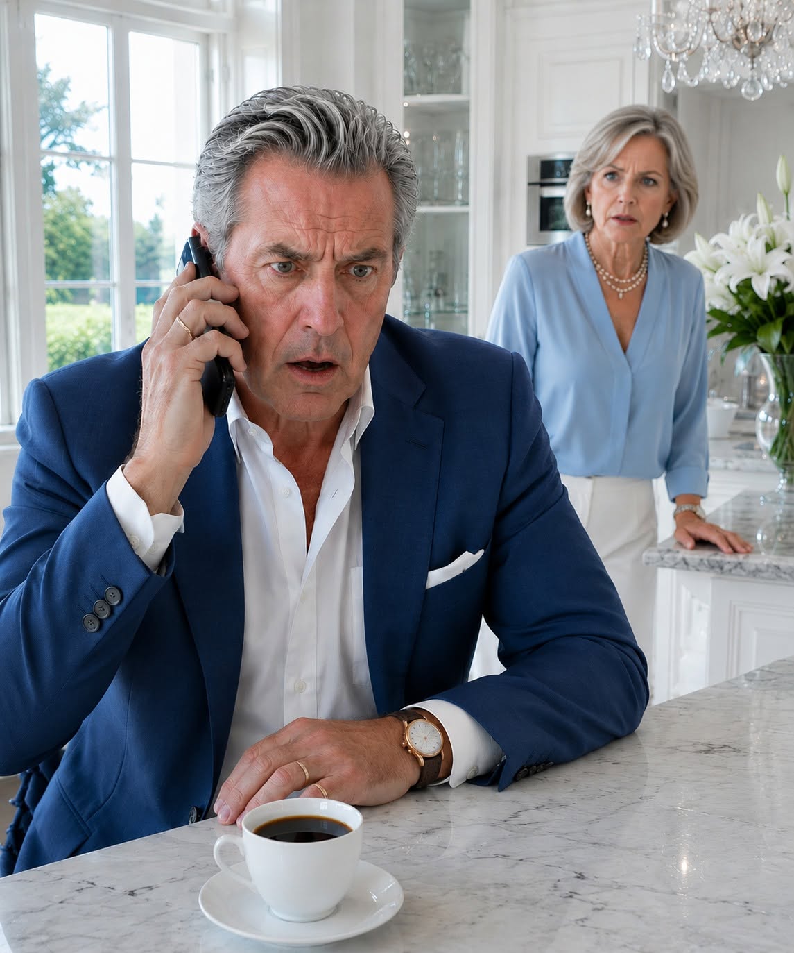 Due giorni dopo il matrimonio di mio figlio, il direttore del ristorante mi chiamò e disse: “Abbiamo rivisto le registrazioni delle telecamere di sicurezza. Deve vederle personalmente”. Poi mi disse di venire da solo e di non dire nulla a mia moglie.  Avevo speso 80.000 dollari per il ricevimento di nozze di Terrence, quindi quando Tony Russo del Gilded Oak mi chiamò due giorni dopo, pensai che qualcuno avesse dimenticato dei gioielli, una borsa o qualche regalo costoso.  Ma le prime parole di Tony mi dissero che era diverso.  “Signor Barnes”, disse a bassa voce, “la prego di non mettermi in vivavoce”.  Tony gestiva quel ristorante da anni. Era calmo sotto pressione, il tipo di uomo che sapeva gestire uomini d’affari ubriachi, spose arrabbiate e famiglie esigenti senza perdere la calma.  Ma quella mattina, la sua voce era tremante.  Mi sedetti al tavolo della cucina, con il caffè intatto accanto a me. Dall’altra parte della stanza, mia moglie, Beatrice, sistemava dei gigli bianchi in un vaso di cristallo, canticchiando come se nulla al mondo potesse disturbarla. Sembrava serena.  Devota.  Esattamente come la donna che tutti credevano fosse.  Mi voltai e abbassai la voce.  “Cos’è successo, Tony?”  Ci fu un attimo di silenzio.  Poi disse: “Abbiamo rivisto le riprese della sala VIP del ricevimento. Devi venire a vederle di persona. Vieni da solo. E qualunque cosa tu faccia, non dirlo a tua moglie.”  Rimasi immobile.  Beatrice era in piedi accanto al lavandino, nel suo abito azzurro pallido, la fede nuziale che rifletteva la luce del mattino. Due giorni prima, aveva pianto durante la cerimonia, mi aveva tenuto il braccio durante il primo ballo e mi aveva detto che avevo regalato a nostro figlio un bellissimo inizio di vita matrimoniale.  Il matrimonio era sembrato perfetto.  Terrence sembrava felice. Megan, la sua sposa, era splendida nel suo abito di pizzo e perle, con una mano spesso appoggiata sulla piccola curva del ventre.  Il mio primo nipote.  Almeno, questo era ciò che credevo.  Durante il ricevimento, avevo consegnato loro l’atto di proprietà della casa sul lago, un immobile del valore di mezzo milione di dollari, interamente intestato a loro nome. Terrence aveva pianto vedendolo. Anche Megan aveva sorriso.  Ma ora, mentre Tony parlava, mi ricordai di qualcosa che avevo ignorato.  Megan aveva guardato l’atto, controllato la firma e poi lanciato un’occhiata a Beatrice dall’altra parte della stanza.  Era durata solo un secondo.  Ma non era gratitudine.  Era una conferma.  “Signor Barnes”, continuò Tony, “questa cosa riguarda sua moglie e sua nuora. Per la sua sicurezza, la prego di venire da solo.”  Poi la chiamata si interruppe.  Rimasi lì seduto con il telefono in mano e improvvisamente la mia splendida cucina mi sembrò finta. I gigli, la luce del sole, i ripiani immacolati, mia moglie che canticchiava vicino al lavello: tutto sembrava una scena accuratamente allestita.  “Tesoro?” Beatrice si voltò verso di me. “Chi era? Sei pallida.”  Avevo impiegato decenni a costruire la mia azienda, partendo da un solo camioncino malandato fino a trasformarla in una flotta di centinaia di veicoli. Avevo avuto a che fare con concorrenti, ispettori, avvocati e uomini che sorridevano mentre tramavano per distruggermi.  Una vita del genere ti insegna una cosa:  Non lasciare mai che il tuo viso riveli ciò che la tua mente non ha ancora compreso.  Così riattaccai il telefono con calma.  “La farmacia”, dissi. “Hanno sbagliato la ricetta per la pressione. Devo passare prima di pranzo.”  Gli occhi di Beatrice si socchiusero per mezzo secondo.  Ieri non me ne sarei accorta.  Quella mattina, invece, no.  “Vuoi che guidi io?” chiese, posandomi una mano sulla spalla. “Non dovresti andare da sola se ti senti debole.”  Abbozzai un piccolo sorriso.  “Sto bene, Bee.”  Ma mentre allungavo la mano verso le chiavi, sapevo già una cosa.  Qualunque cosa Tony avesse trovato in quel filmato, stava per cambiare tutto ciò che credevo di sapere sulla mia famiglia.  Storia completa nel primo commento 👇👇
