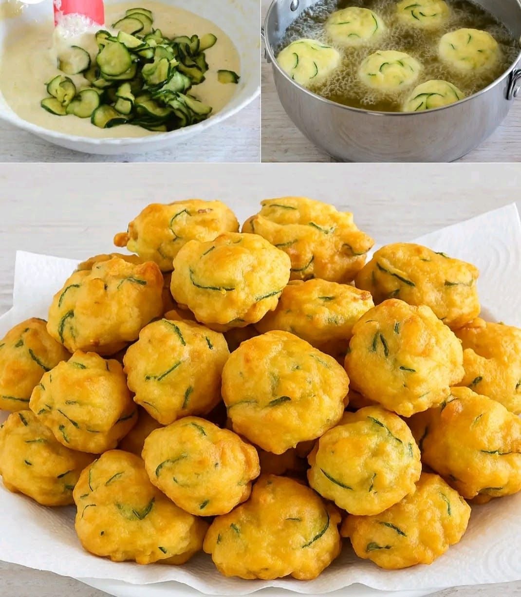 🥒✨ FRITTELLINE NUVOLA ALLE ZUCCHINE… IRRESISTIBILI! 😍 Soffici dentro, croccanti fuori e super leggere come una nuvola ☁️🤤 Una tira l’altra… impossibile fermarsi! Perfette come antipasto, snack o aperitivo tra amici 🍽️ 👉 Ricetta nei commenti 👇