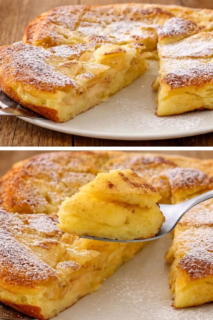 Con 2 mele, uova e un po’ di latte, è venuta fuori una torta di mele in padella cremosissima con solo 165 kcal: perfetta anche per la mia dieta 👉Ricetta nei commenti!